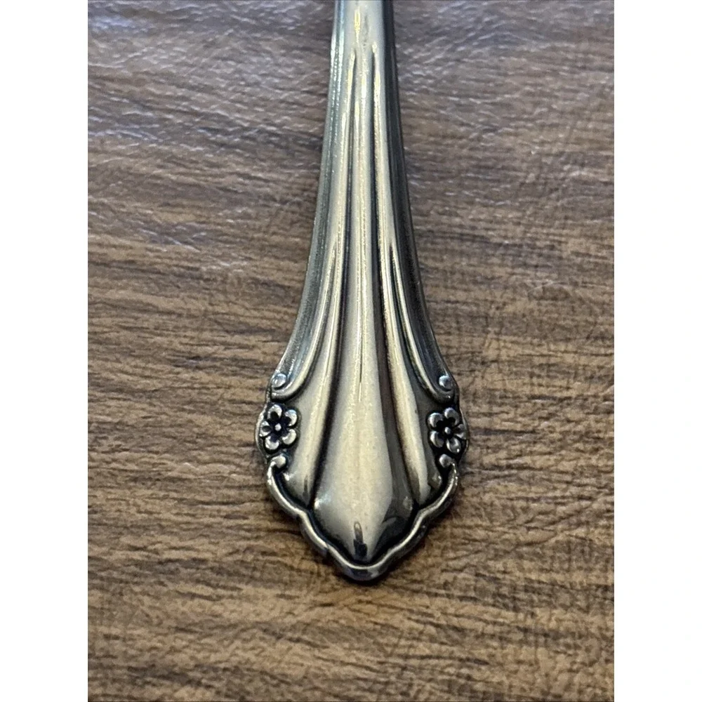 1881 Rogers Oneida LTD Bittersweet Repose Stainless 8 Soup Spoons & 2 Teaspoons